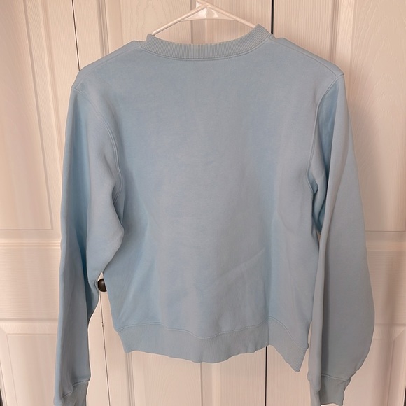 Vintage Adidas Light Blue V-Neck Sweatshirt Size Medium - Picture 2 of 4